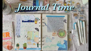 Rainy Days of July 2023 - Journal with painting Rain scenes | Soft music | ASMR | w/ subs