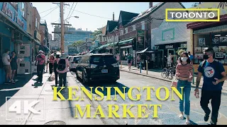 Toronto Kensington Market Walk2021 | 4K Virtual Travel Walking Tour | Downtown Video with City Sound