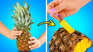 Easy And Useful Tricks For Peeling And Cutting Fruits And Vegetables 🍍