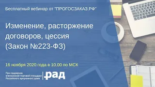 Изменение, расторжение договоров, цессия (Закон № 223-ФЗ)