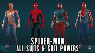 Spider-Man PS4 - All Suits & Suit Powers (Costumes)