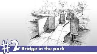 Bridge in the park perspective drawing #2 [narrated] | my own projects