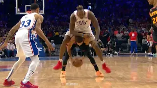 Trae Young gets bowled over by Dwight Howard, gets up and does some push-ups 😄 76ers vs Hawks Game 7