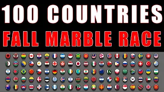 Luck of the Fall Marble Race 100 Countries Edition in Algodoo  Marble Race King