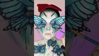 Blue Butterfly 🦋Makeup Tutorial #makeup #makeupartist #makeuptutorial #sfxmakeup #creativemakeup