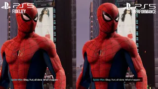 Marvel's Spider-Man Remastered PS5 - Performance vs Fidelity Comparison
