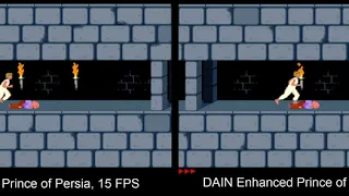 DAIN-App Enhanced Prince of Persia DOS Version Comparison