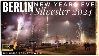 BERLIN NEW YEAR 2024 🇩🇪 - CRAZY Silvester Walking Tour in 4K | Neujahr | NYE Midnight Walk, Germany