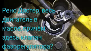 Рено Дастер, весь двигатель в масле, причём здесь клапан фазорегулятора