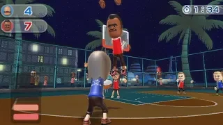 wii sports resort raging and funny moments - basketball championship