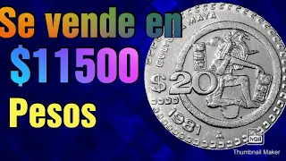 Moneda de $20 pesos Cultura maya que vale MILES DE PESOS!