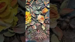 Sculpture Painting Rose with Mixed Media 스컬프쳐 페인팅 장미 믹스드 미디어