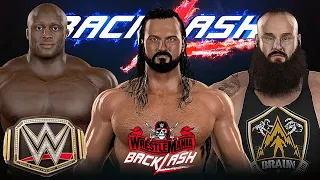 WWE 2K20 Telugu Backlash 2021 Bobby Lashley vs Drew McIntyre vs Braun Strowman | WWE Title Match!!