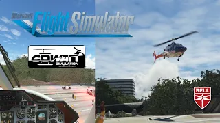 Cowansim Bell 222B in Microsoft Flight Simulator HEMS Santa Ana LA Helipads MSFS2020
