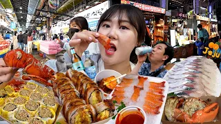 Ep.2🍊 Mukbang VLOG l Fantastic Street foods and crazy mood of Jeju Dong Mun night market🌛 in Korea