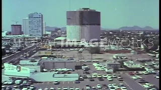 High angle of 1970's Las Vegas parking lot