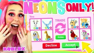 ONLY TRADING NEON PETS in Adopt Me! NEON LEGENDARY PETS! (Roblox)