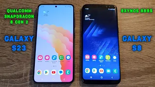 Samsung Galaxy S23 (Snapdragon 8 Gen 2, UFS 3.1) vs Samsung Galaxy S8 (Exynos 8895) - Speed Test