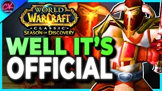 Well.. Season Of Discovery Just Got Exciting News. | World Of Warcraft