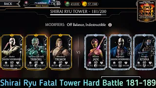 Shirai Ryu Fatal Tower Hard Battle 181-189 Fight + Reward | MK Mobile