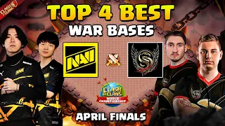 NAVI vs. Synchronic | Top 4 TH16 War Bases w/ Link & Replay used in April Finals | Clash of Clans