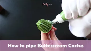 How to pipe buttercream Cactus │ Korean Buttercream Flower