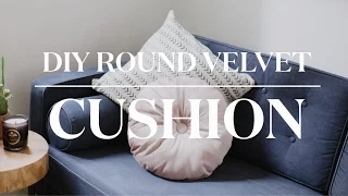 DIY Round Velvet Cushion (with Covered Button Tutorial!)