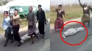 BODY FALLS OUT OF COFFIN DURING PROCESSION