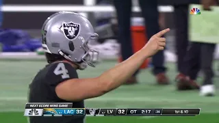 DEREK CARR  What a throw to keep the Raiders drive alive