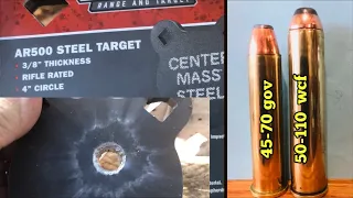 Part 2. 3/8" AR500 steel target 🆚 50-110 WCF lever action