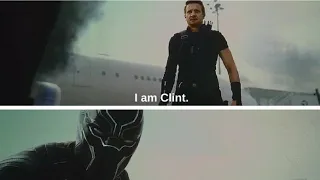 Black Panther Vs Clint Barton Scene