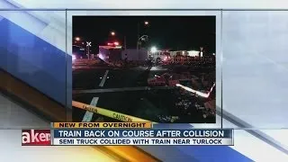Train back on course after collision