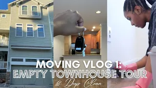 MOVING VLOG 1| EMPTY TOWNHOUSE TOUR IN HOUSTON + DEEP CLEAN WITH ME + NEW FURNITURE + MORE!