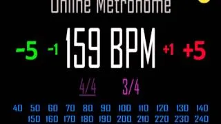 Metronomo Online - Online Metronome - 159 BPM 3/4