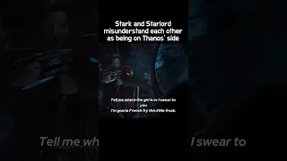 Stark and Starlord misunderstood each other as being on Thanos’ side - Avengers 3