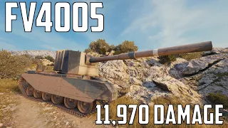 World of Tanks FV4005 Almost 12k damage / 7 kills  + rude platoon mate