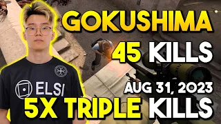 gokushima 45Kills on Dust2 - 5X Triple Kills & Quadro Kill - FACEIT 5V5 PREMIUM - Aug 31, 2023