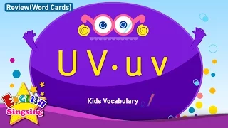 Kids vocabulary compilation - Words starting with U u, V v - Word cards - review