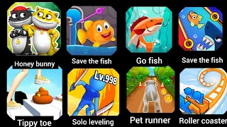 Honey Bunny, Save The Fish!, Go Fish!, Tippy Toe, Runner Coaster, And more games in Hindi