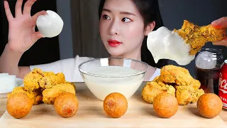 뿌링클치킨 치즈볼 뿌링뿌링소스 듬뿍 찍어서 먹방/SUPER CRISPY SPRINKLE FRIED CHICKEN & CHEESE BALLS! YOGURT SAUCE MUKBANG