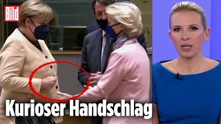 Merkel will von der Leyen nicht die Hand geben | Viertel Nach Acht