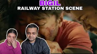 BIGIL RAILWAY STATION EMOTIONAL SCENE Reaction | thalapathy vijay | COUPLE REACTION
