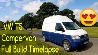 VW T5 Campervan Conversion FULL BUILD Time Lapse