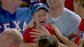 Crying Rangers Fan Loses Foul Ball to Adults | Good Morning America | ABC News