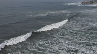 CBS 8 Drone captures huge waves, high surf in Pacific Beach