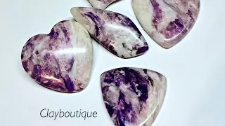 Polymer Clay Faux POLISHED Charoite (requested)
