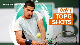 Top 5 shots - Day 1 | 2022 Roland Garros - Highlights | Tennis | Eurosport