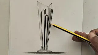 Icc Cricket World Cup Trophy | T20 World Cup Trophy Drawing | Saqib art | #pakistan #highlights