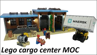 Automated lego train container terminal E35: cargo center MOC