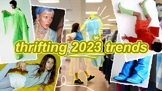 thrifting 2023 fashion trends ✿ first thrift with me of the new year! ❄️ winter thrift haul